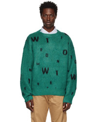 grüner bedruckter Pullover mit einem Rundhalsausschnitt von We11done