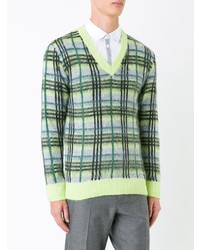 grüner bedruckter Pullover mit einem V-Ausschnitt von GUILD PRIME