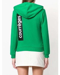 grüner bedruckter Pullover mit einer Kapuze von Courreges