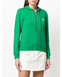 grüner bedruckter Pullover mit einer Kapuze von Courreges