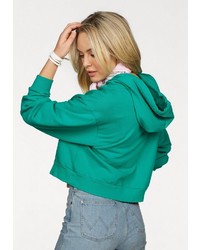 grüner bedruckter Pullover mit einer Kapuze von Wrangler
