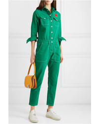 grüner bestickter Jumpsuit von Mira Mikati