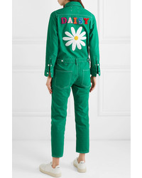 grüner bestickter Jumpsuit von Mira Mikati