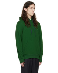 grüner bestickter Pullover mit einem Kapuze von De Bonne Facture