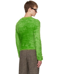 grüner flauschiger Pullover mit einem Rundhalsausschnitt von Acne Studios