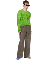 grüner flauschiger Pullover mit einem Rundhalsausschnitt von Acne Studios
