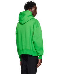 grüner Fleece-Pullover mit einem Kapuze von AMI Alexandre Mattiussi