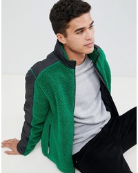 grüner Fleece-Pullover mit einem Reißverschluß von Hunter
