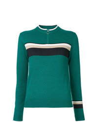 grüner horizontal gestreifter Pullover mit einem Rundhalsausschnitt von GUILD PRIME