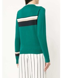 grüner horizontal gestreifter Pullover mit einem Rundhalsausschnitt von GUILD PRIME