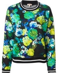 grüner kurzer Pullover mit Blumenmuster