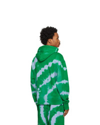 grüner Mit Batikmuster Pullover mit einem Kapuze von MSGM