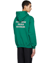 grüner Pullover mit einem Kapuze mit Schottenmuster von Drôle De Monsieur