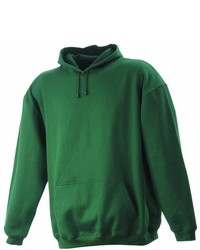 grüner Pullover mit einem Kapuze von James & Nicholson