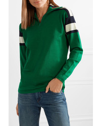 grüner Pullover mit einem Reißverschluss am Kragen von Gucci