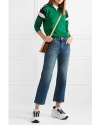 grüner Pullover mit einem Reißverschluss am Kragen von Gucci