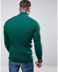 grüner Pullover mit einem Reißverschluss am Kragen von Asos