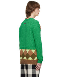 grüner Pullover mit einem Rundhalsausschnitt mit Argyle-Muster von Andersson Bell