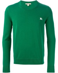 grüner Pullover mit einem Rundhalsausschnitt von Burberry