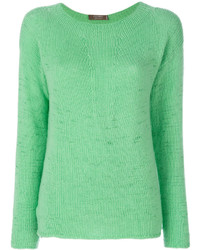 grüner Pullover mit einem Rundhalsausschnitt von Cividini