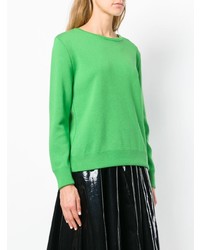 grüner Pullover mit einem Rundhalsausschnitt von Indress