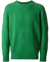 grüner Pullover mit einem Rundhalsausschnitt von Drumohr