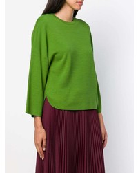 grüner Pullover mit einem Rundhalsausschnitt von Enfold