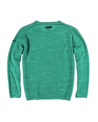 grüner Pullover mit einem Rundhalsausschnitt von ENGBERS