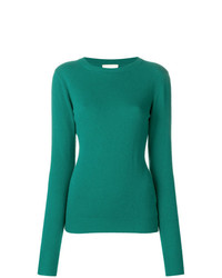 grüner Pullover mit einem Rundhalsausschnitt von Fine Edge