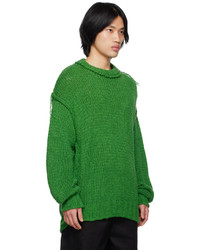 grüner Pullover mit einem Rundhalsausschnitt von Sacai