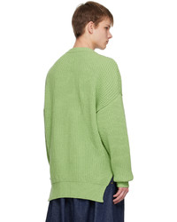 grüner Pullover mit einem Rundhalsausschnitt von Jil Sander