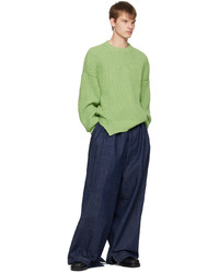 grüner Pullover mit einem Rundhalsausschnitt von Jil Sander