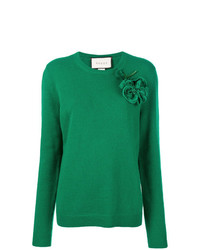 grüner Pullover mit einem Rundhalsausschnitt von Gucci