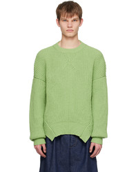 grüner Pullover mit einem Rundhalsausschnitt von Jil Sander