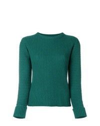 grüner Pullover mit einem Rundhalsausschnitt von Lamberto Losani