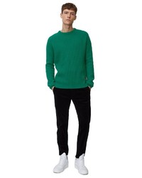 grüner Pullover mit einem Rundhalsausschnitt von Marc O'Polo Denim