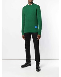 grüner Pullover mit einem Rundhalsausschnitt von Calvin Klein Jeans
