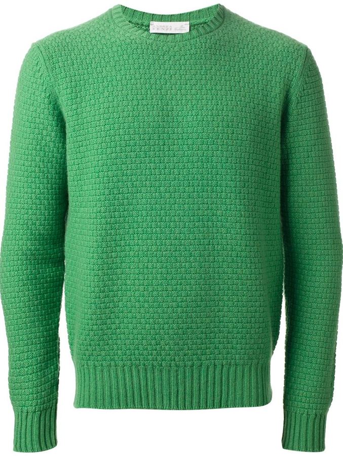 Gruner Pullover Mit Einem Rundhalsausschnitt 457 Farfetch Com Lookastic