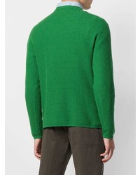 grüner Pullover mit einem Rundhalsausschnitt von Holland & Holland