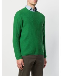 grüner Pullover mit einem Rundhalsausschnitt von Holland & Holland