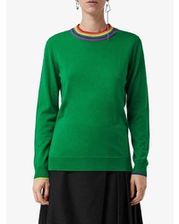 grüner Pullover mit einem Rundhalsausschnitt von Burberry