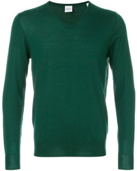 grüner Pullover mit einem V-Ausschnitt von Aspesi