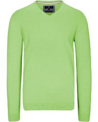 grüner Pullover mit einem V-Ausschnitt von BASEFIELD