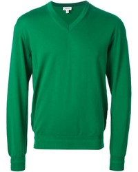 grüner Pullover mit einem V-Ausschnitt von Brioni