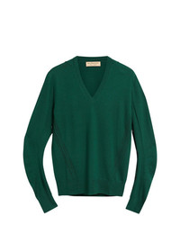 grüner Pullover mit einem V-Ausschnitt von Burberry