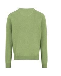 grüner Pullover mit einem V-Ausschnitt von Fynch Hatton