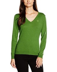 grüner Pullover mit einem V-Ausschnitt von GANT