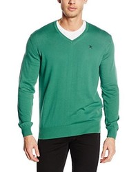 grüner Pullover mit einem V-Ausschnitt von Hackett London