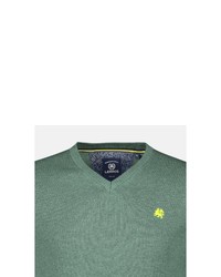 grüner Pullover mit einem V-Ausschnitt von LERROS