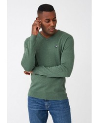 grüner Pullover mit einem V-Ausschnitt von Lexington